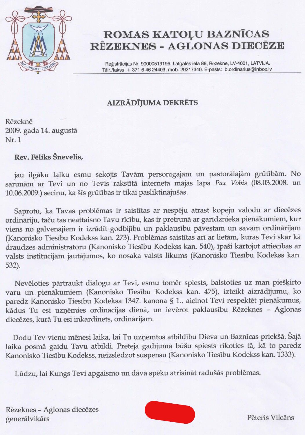 aizrādījuma dekrēts