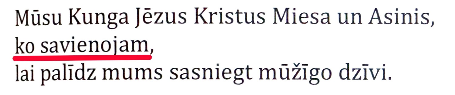 izvilkums no jaunās misāles