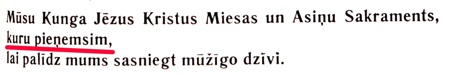 izvilkums no vecās misāles