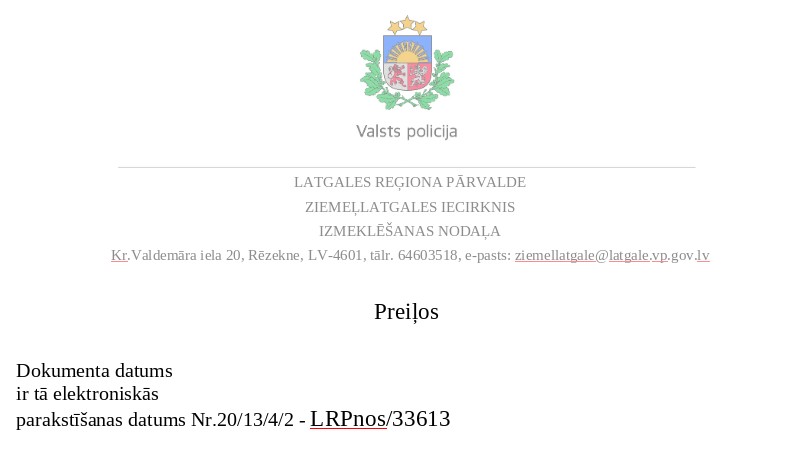 paziņojums
