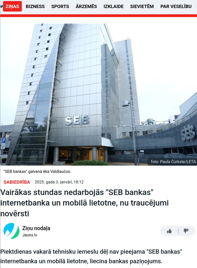 SEB bankas nedienas